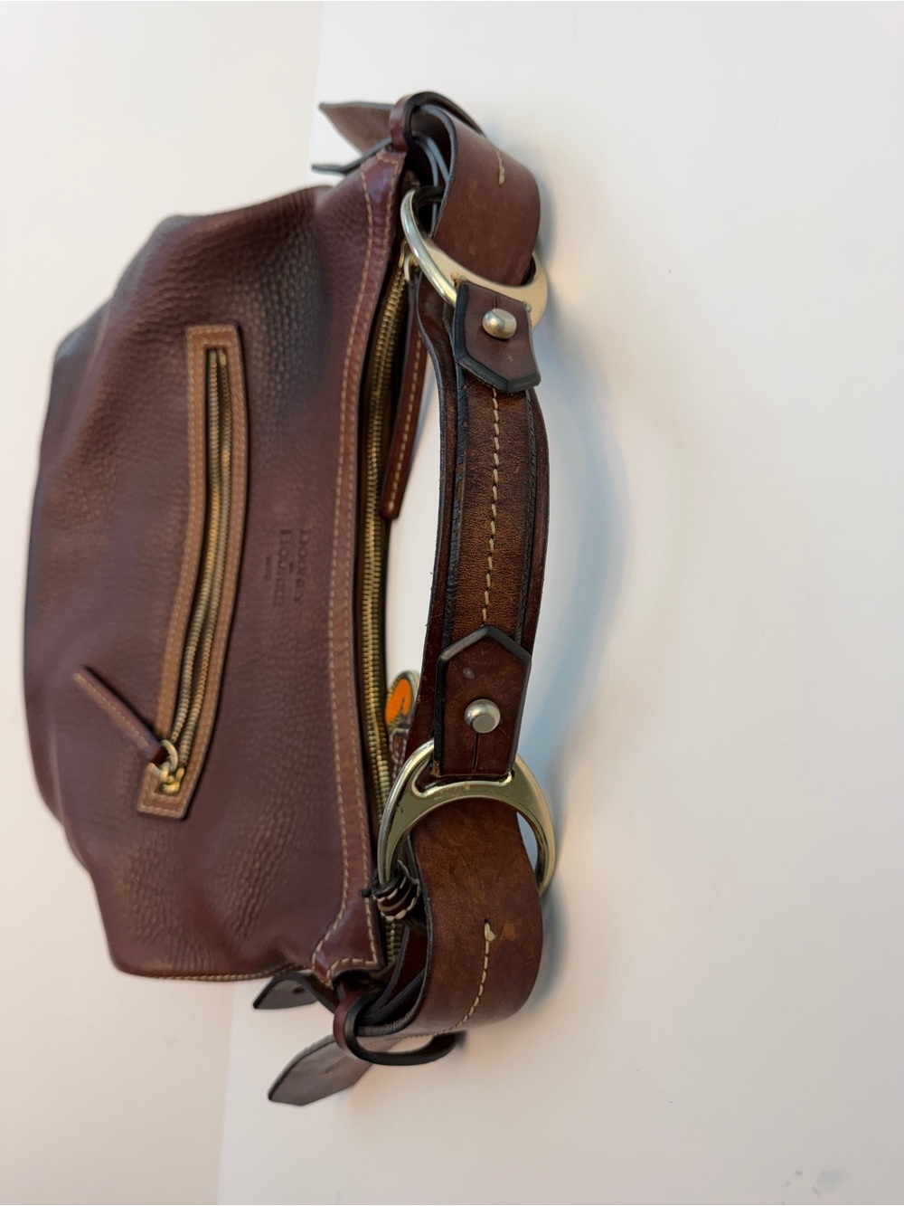 Vintage Y2K Dooney & Bourke Pebbled Leather Hobo Bag - Picture 2 of 9